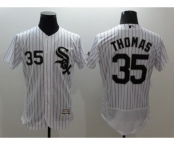 Men Chicago White Sox #35 Frank Thomas Majestic White Flexbase Authentic Collection Player Jersey