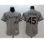 Men Chicago White Sox #45 Jordan Majestic Gray Flexbase Authentic Collection Player Jersey