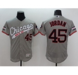 Men Chicago White Sox #45 Jordan Majestic Gray White Flexbase Authentic Collection Player Jersey