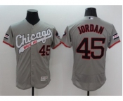 Men Chicago White Sox #45 Jordan Majestic Gray White Flexbase Authentic Collection Player Jersey
