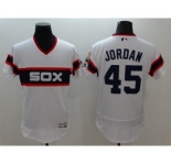 Men Chicago White Sox #45 Jordan Majestic white Flexbase Authentic Collection Player Jersey