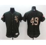 Men Chicago White Sox #49 Chris Sale Majestic Green Salute to Service Flexbase Authentic Collection Jersey