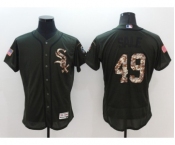Men Chicago White Sox #49 Chris Sale Majestic Green Salute to Service Flexbase Authentic Collection Jersey