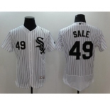 Men Chicago White Sox #49 Chris Sale Majestic White Flexbase Authentic Collection Player Jersey