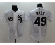 Men Chicago White Sox #49 Chris Sale Majestic White Flexbase Authentic Collection Player Jersey