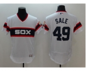 Men Chicago White Sox #49 Chris Sale Majestic white Flexbase Authentic Cooperstown Player Jersey