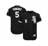Men Chicago White Sox #5 Yolmer Sanchez Black Flexbase Authentic Collection Stitched MLB Jerseys