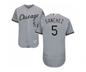 Men Chicago White Sox #5 Yolmer Sanchez Grey Flexbase Authentic Collection Stitched MLB Jerseys