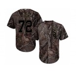 Men Chicago White Sox #72 Carlton Fisk Camo Realtree Collection Cool Base Stitched MLB Jersey