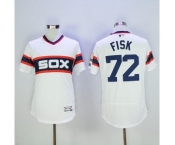 Men Chicago White Sox #72 Carlton Fisk Majestic white Flexbase Authentic Cooperstown Player Jersey