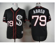 Men Chicago White Sox #79 Jose Abreu Black 2016 Official Cool Base Jersey