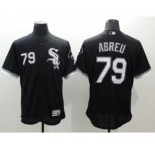 Men Chicago White Sox #79 Jose Abreu Majestic Black Flexbase Authentic Collection Player Jersey