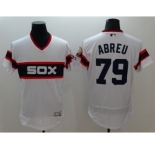 Men Chicago White Sox #79 Jose Abreu Majestic white Flexbase Authentic Collection Player Jersey