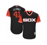 Men's 2017 Little League World Series White Sox Adam Engel #41 Clarke Black Jersey