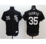 Men's Chicago White Sox #35 Frank Thomas Majestic Black Flexbase Authentic Collection Player Jersey