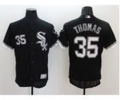 Men's Chicago White Sox #35 Frank Thomas Majestic Black Flexbase Authentic Collection Player Jersey