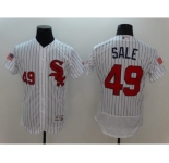 Men's Chicago White Sox #49 Chris Sale Majestic White Fashion Stars & Stripes Flex Base Player Jersey