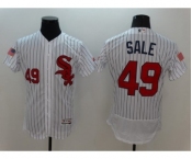 Men's Chicago White Sox #49 Chris Sale Majestic White Fashion Stars & Stripes Flex Base Player Jersey