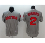 Men's Majestic Boston Red Sox #2 Xander Bogaerts Grey Flexbase Authentic Collection MLB Jersey