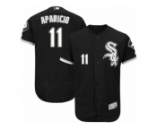 Men's Majestic Chicago White Sox #11 Luis Aparicio Black Flexbase Authentic Collection MLB Jersey