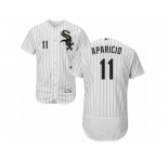 Men's Majestic Chicago White Sox #11 Luis Aparicio White Black Flexbase Authentic Collection MLB Jersey