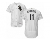 Men's Majestic Chicago White Sox #11 Luis Aparicio White Black Flexbase Authentic Collection MLB Jersey