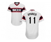 Men's Majestic Chicago White Sox #11 Luis Aparicio White Flexbase Authentic Collection MLB Jersey