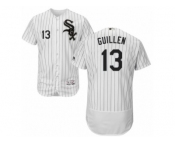 Men's Majestic Chicago White Sox #13 Ozzie Guillen White Black Flexbase Authentic Collection MLB Jersey