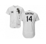 Men's Majestic Chicago White Sox #14 Paul Konerko White Black Flexbase Authentic Collection MLB Jersey