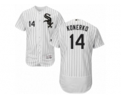 Men's Majestic Chicago White Sox #14 Paul Konerko White Black Flexbase Authentic Collection MLB Jersey