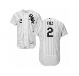 Men's Majestic Chicago White Sox #2 Nellie Fox White Black Flexbase Authentic Collection MLB Jersey