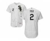 Men's Majestic Chicago White Sox #2 Nellie Fox White Black Flexbase Authentic Collection MLB Jersey