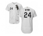 Men's Majestic Chicago White Sox #24 Early Wynn White Black Flexbase Authentic Collection MLB Jersey