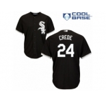 Men's Majestic Chicago White Sox #24 Joe Crede Authentic Black Alternate Home Cool Base MLB Jersey