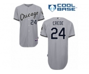 Men's Majestic Chicago White Sox #24 Joe Crede Authentic Grey Road Cool Base MLB Jersey