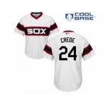 Men's Majestic Chicago White Sox #24 Joe Crede Authentic White 2013 Alternate Home Cool Base MLB Jersey