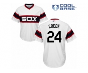 Men's Majestic Chicago White Sox #24 Joe Crede Authentic White 2013 Alternate Home Cool Base MLB Jersey