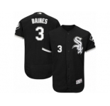 Men's Majestic Chicago White Sox #3 Harold Baines Black Flexbase Authentic Collection MLB Jersey