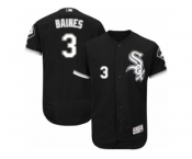 Men's Majestic Chicago White Sox #3 Harold Baines Black Flexbase Authentic Collection MLB Jersey