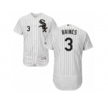 Men's Majestic Chicago White Sox #3 Harold Baines White Black Flexbase Authentic Collection MLB Jersey