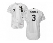 Men's Majestic Chicago White Sox #3 Harold Baines White Black Flexbase Authentic Collection MLB Jersey
