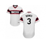 Men's Majestic Chicago White Sox #3 Harold Baines White Flexbase Authentic Collection MLB Jersey