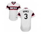 Men's Majestic Chicago White Sox #3 Harold Baines White Flexbase Authentic Collection MLB Jersey