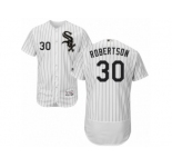 Men's Majestic Chicago White Sox #30 David Robertson White Black Flexbase Authentic Collection MLB Jersey