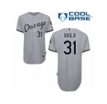 Men's Majestic Chicago White Sox #31 Alex Avila Replica Grey Road Cool Base MLB Jersey