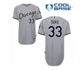 Men's Majestic Chicago White Sox #33 Zach Duke Authentic Grey Road Cool Base MLB Jersey