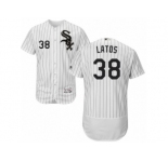 Men's Majestic Chicago White Sox #38 Mat Latos White Black Flexbase Authentic Collection MLB Jersey