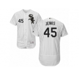 Men's Majestic Chicago White Sox #45 Bobby Jenks White Black Flexbase Authentic Collection MLB Jersey