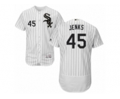Men's Majestic Chicago White Sox #45 Bobby Jenks White Black Flexbase Authentic Collection MLB Jersey