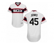 Men's Majestic Chicago White Sox #45 Bobby Jenks White Flexbase Authentic Collection MLB Jersey